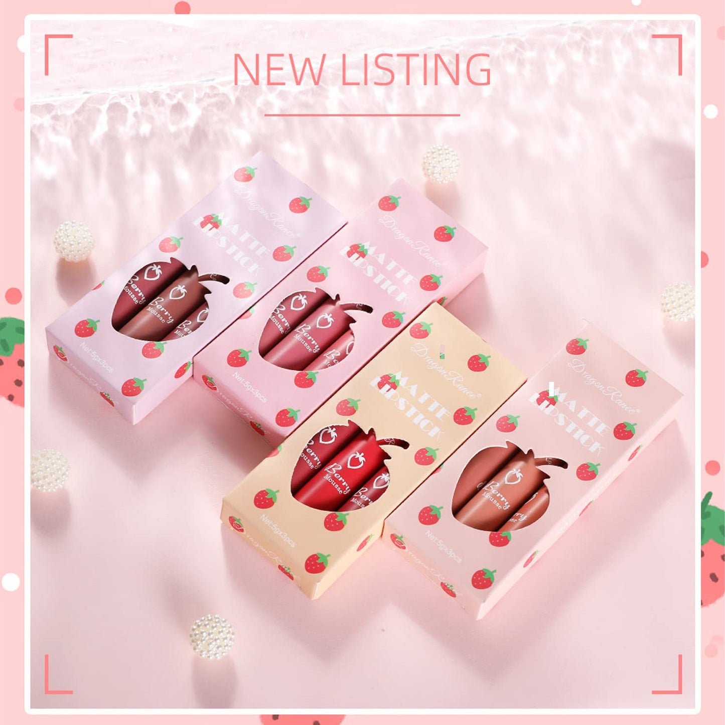 Dark Red Matte Lipstick Set - Long-Lasting Velvet Crayon Lip Stain | 3 Pcs, 24-Hour Waterproof Wear
