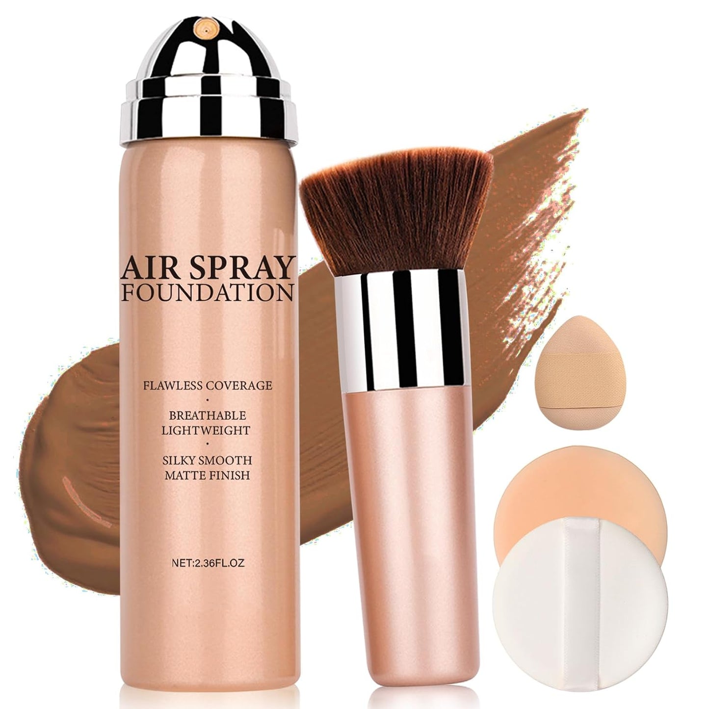 Flawless Airbrush Makeup Foundation - Lightweight & Buildable Coverage for Mature Skin | 02 Beige