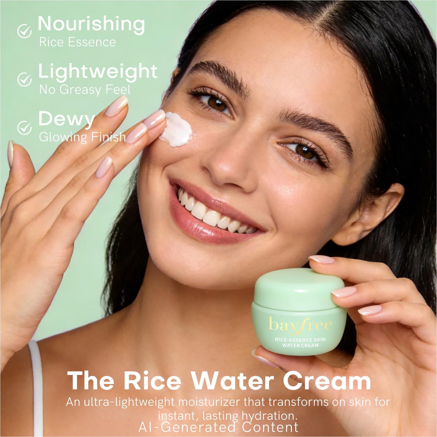 bayfree Favorites Travel Dewy Skin & Lips Plump Set, Hydrating Korean Skin Care Set with Rice-Essence Wash, Water Cream & Lip Mask, Gentle Vegan Skincare Gift Set for Girls Women, Glowing Skin
