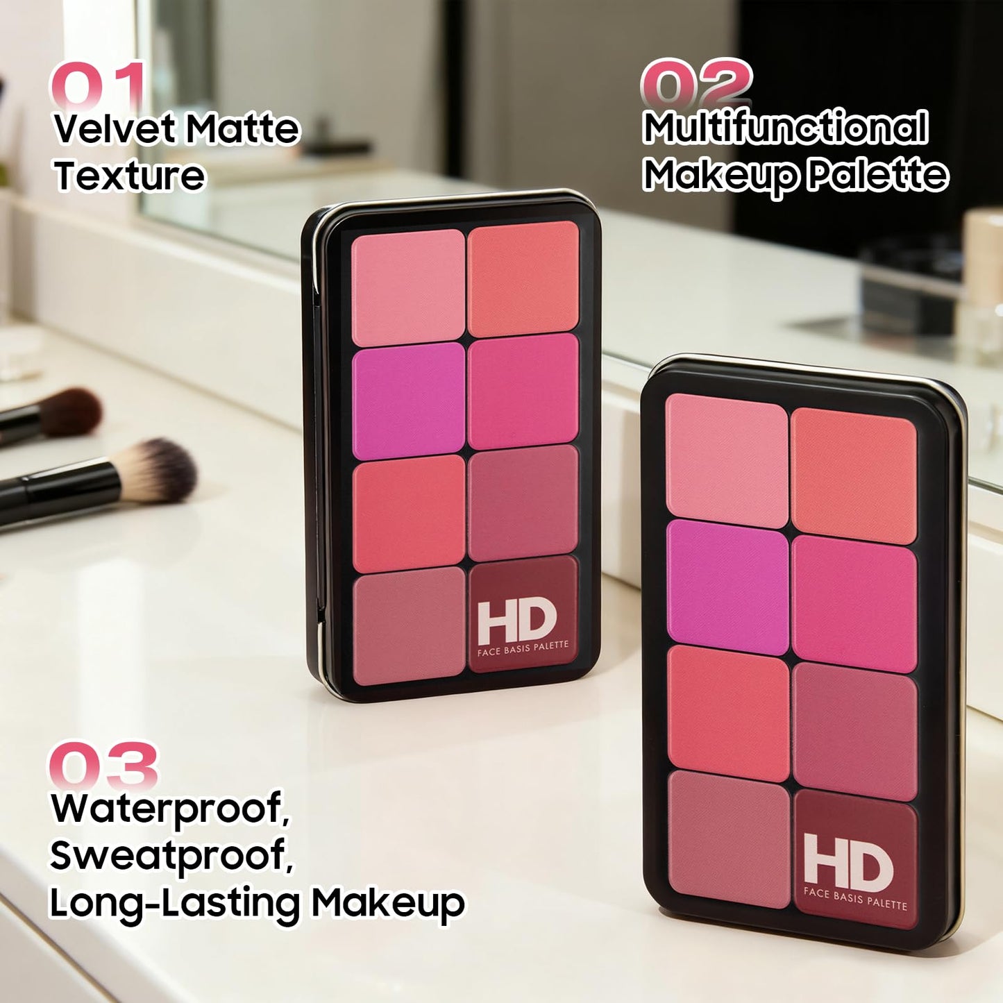 All-in-One 16 Color Makeup Palette, Highlighter Concealer Eyeshadow Blush