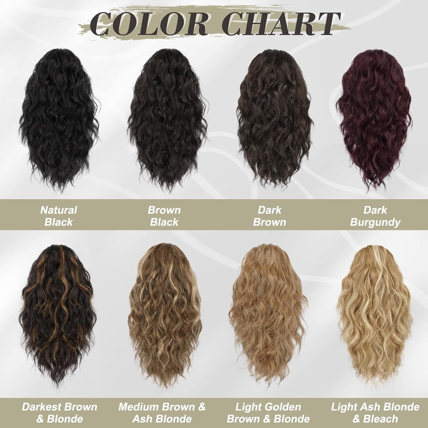 Ponytail Hair Extensions - 12 Inch Claw Clip Dark Brown Curly Wavy Ponytail for Women