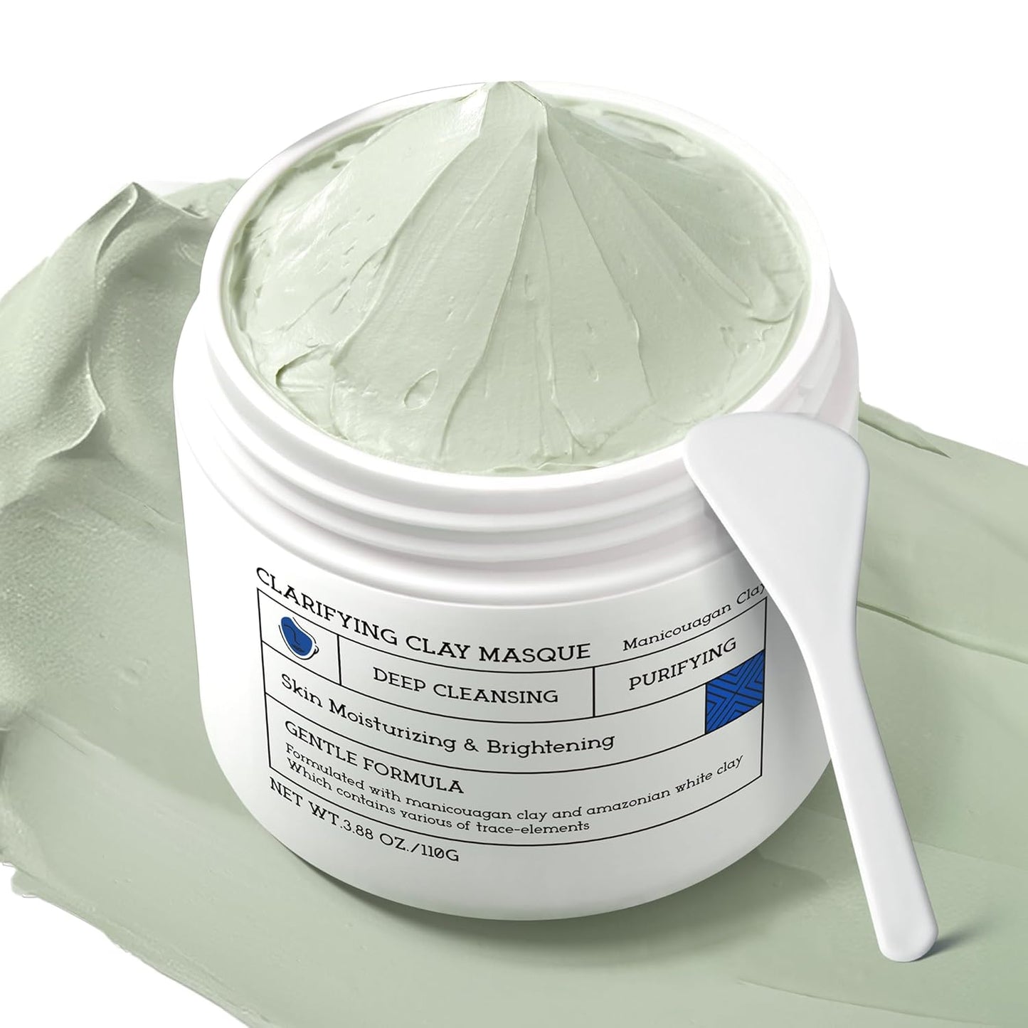 Clay Mask for Face & Sensitive Skin - Triple Mud Formula Deep Cleans Pores, Reduces Acne & Improves Texture | 3.88 Oz