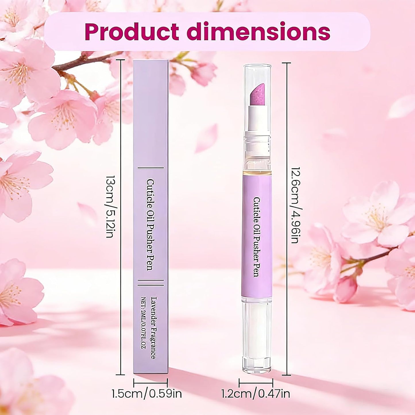 Cuticle Oil Pusher Pen - Moisturizing Ceramic Cuticle Treatment | 2-Pack Travel Size for Dry Nails & Cuticles