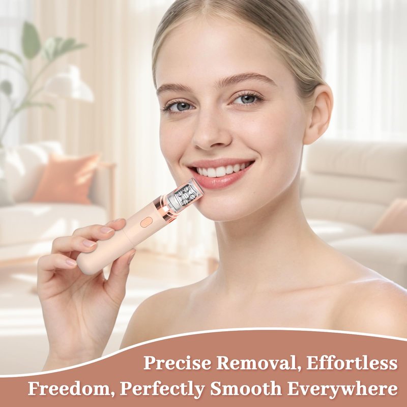 Women Face Epilator,2-in-1 Dual Head Gentle Face Razor with Built-in LED Light Precision Perfect for Lips,Upgrades Rechargeable Electric Hair Removal Device,Chin,Neck,Leg,Arms and Cheeks