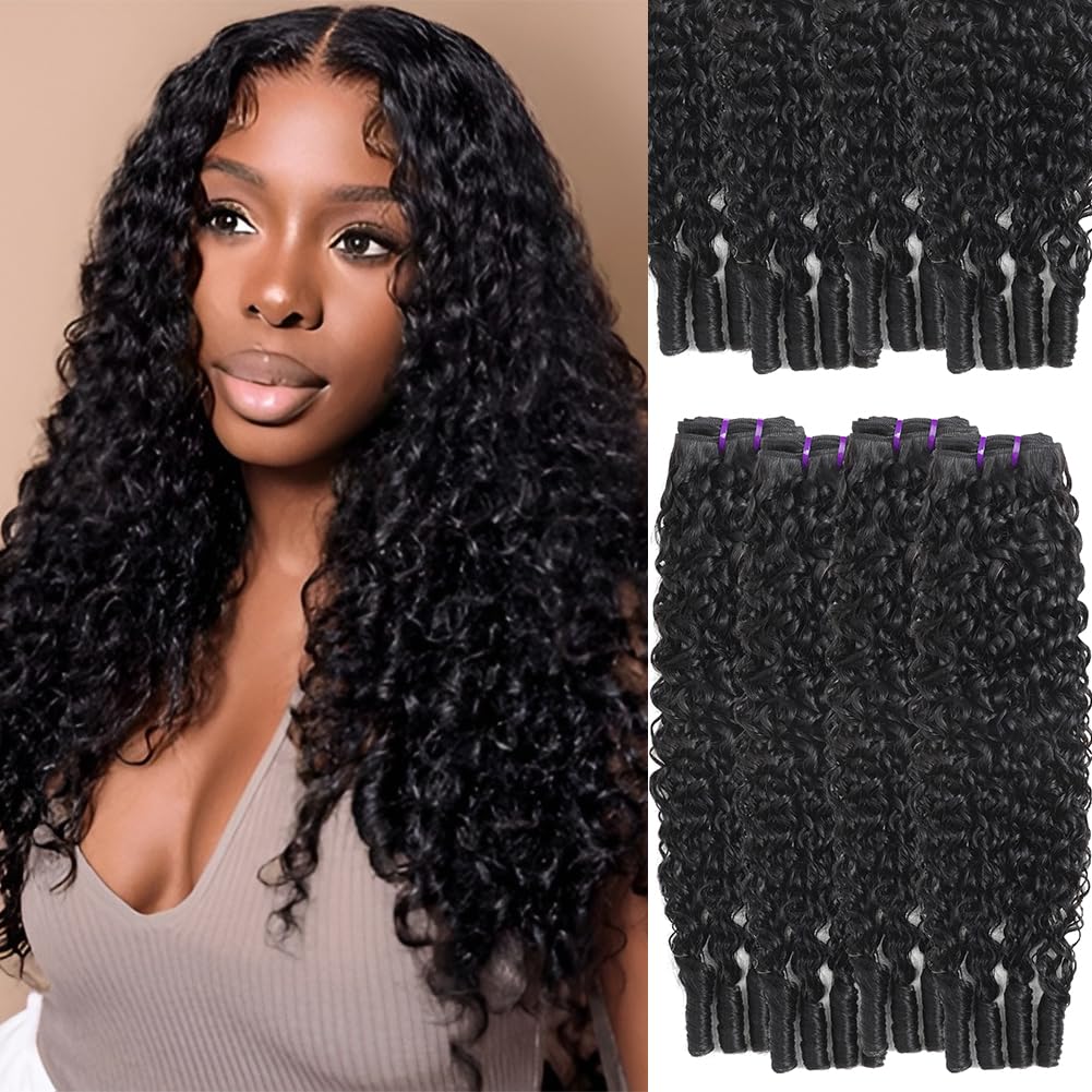 Burmese Curly Hair Bundles - 100% Virgin Remy Water Curly | 20, 22, 24 Inch, Natural Black, 300g