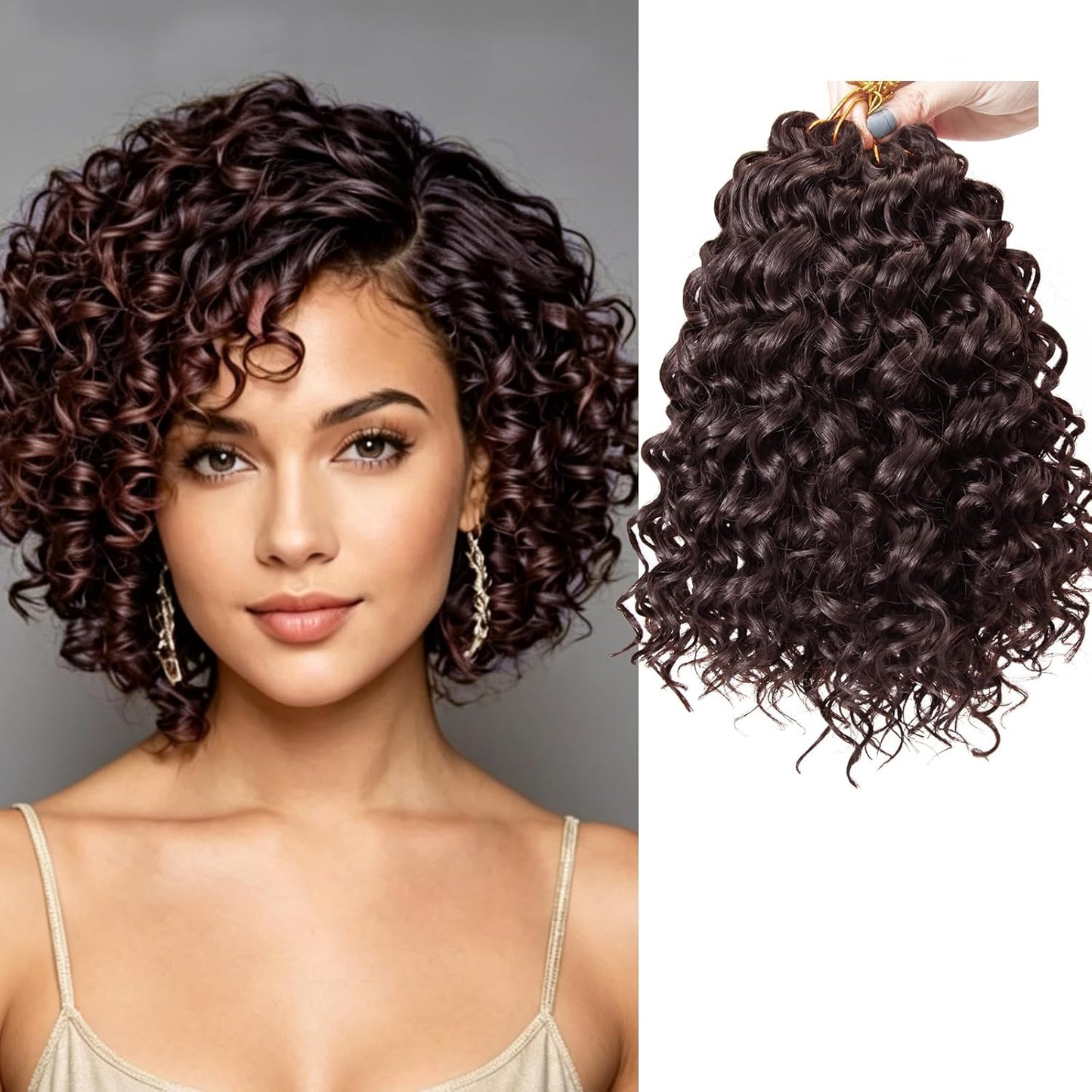 Water Wave Crochet Hair Extensions - Blonde Synthetic Bohemian Braids | 14 Inch Deep Wave (27#)