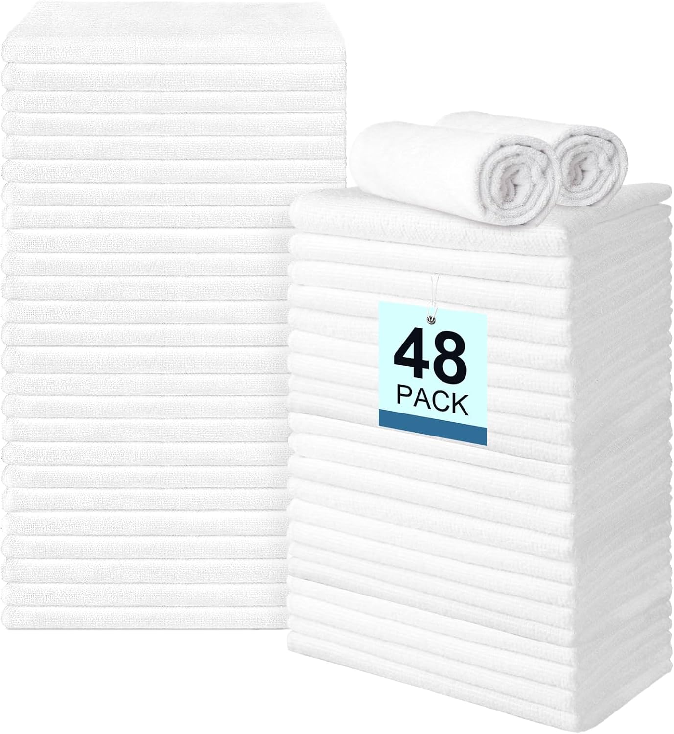 Premium Salon Towels - 24 Pack Highly Absorbent Quick-Drying Hand Towels | 16x27 Inch Black for Bathroom, Gym, Spa