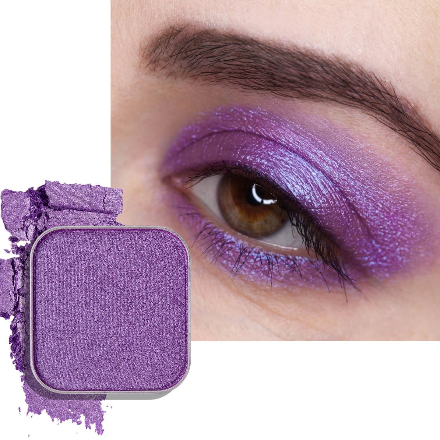 Chameleon Chrome Eyeshadow - Duochrome Lavender & Blue Reflects | Iridescent Metallic Shimmer, Bouncy Texture