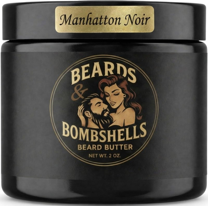 Beards & Bombshells Hydrating Beard Butter, Light Whipped, Non-Greasy, Softens Hair, Tames Frizz, Adds Light Shape (Manhatton Noir)