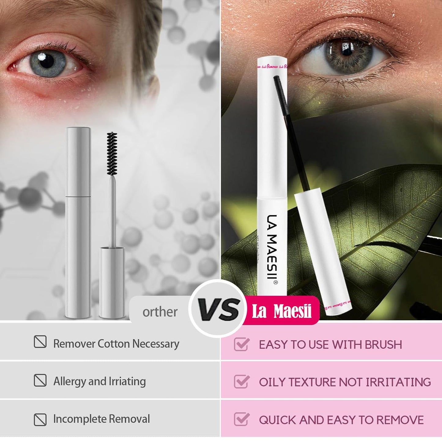 Lash Remover for Lash Clusters - Gentle Clear Formula for Sensitive Eyes | 5ML DIY Eyelash Extension Solution