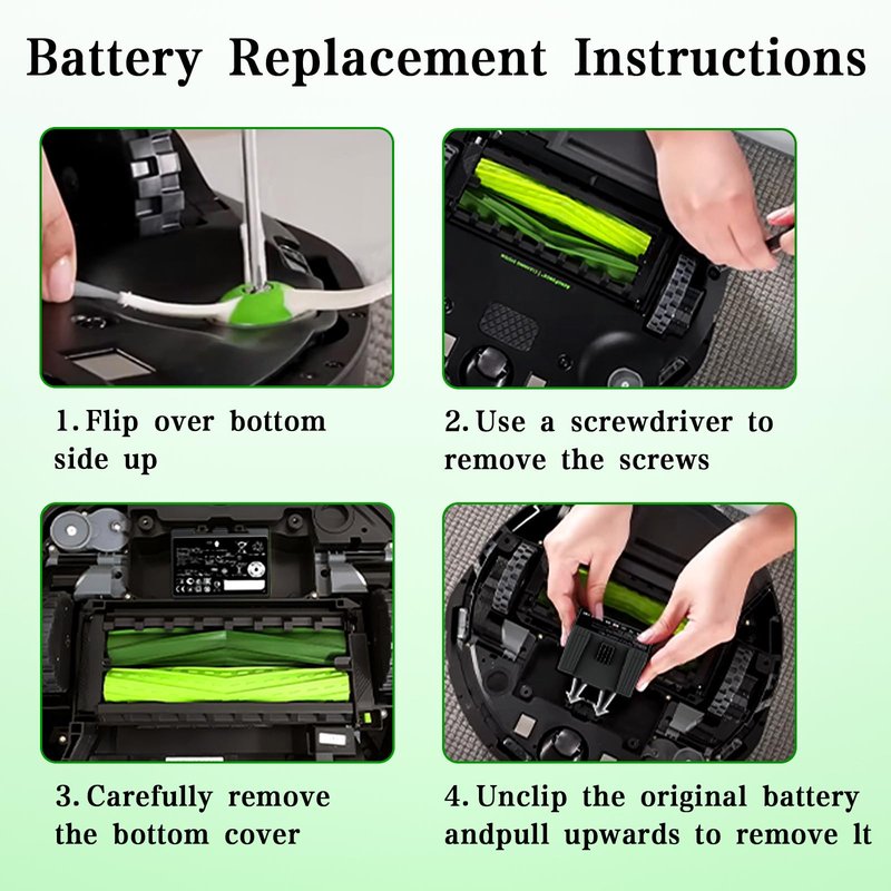 Lcenerga 46.08Wh ABL-D2 Battery for iRobot Roomba j7 i7 i8 i6 i5 i4 i3 e5 e6 Series j7+ j7550 i8+ i8550 i3+ i4 i4+ i4150, for Roomba j5 i5 j7+ Series ABL-D2A ABL-D1 ABL-F 14.4V
