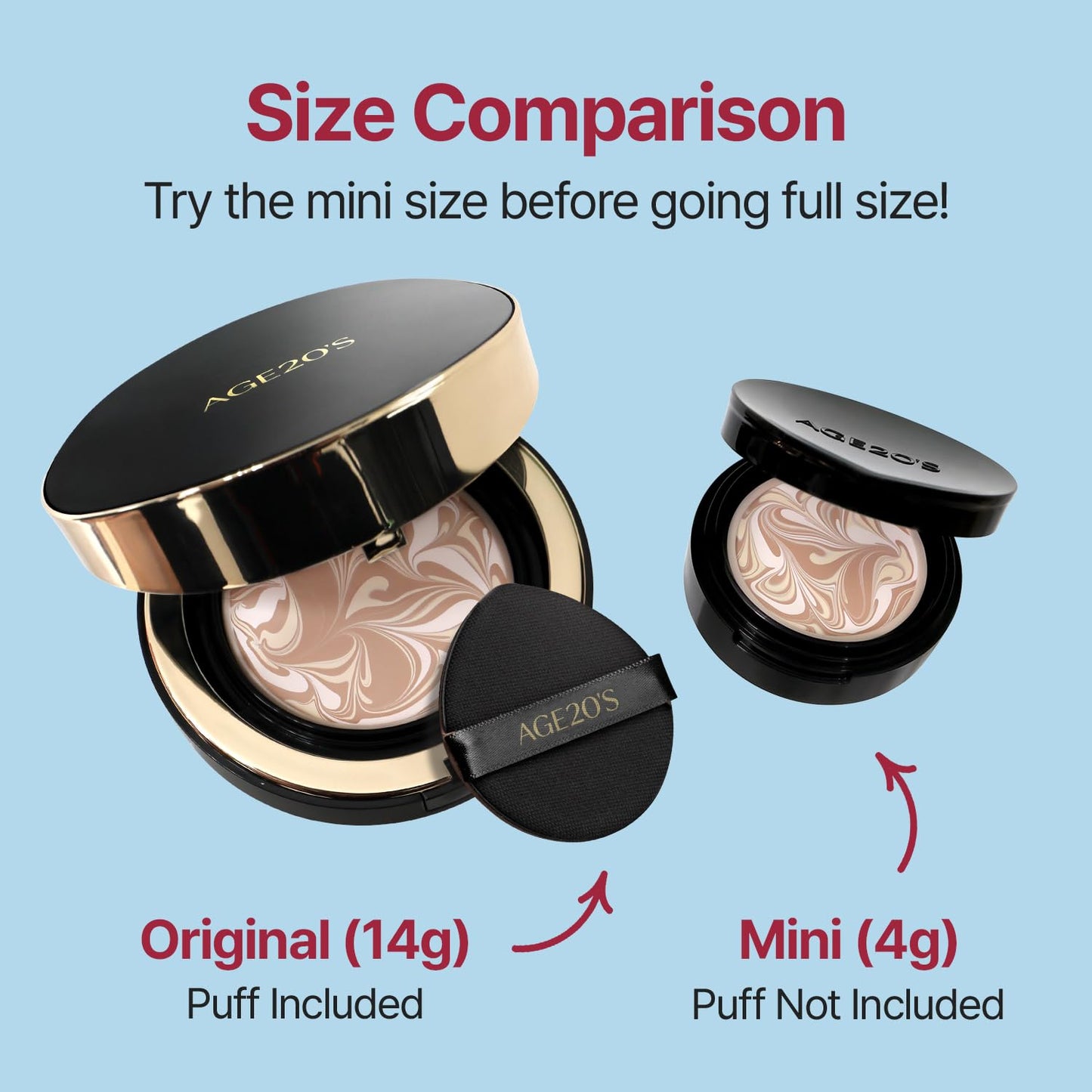 AGE20'S Signature Essence Pact - Vegan Korean Cushion Foundation with SPF 50+ | Dewy Glow Finish, Natural Coverage | 0.14 oz