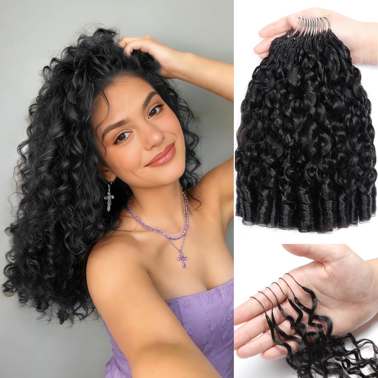 Burmese Curly Crochet Hair - Miracle Knots for Black Women | 18 Inch, 125g, 100 Strands