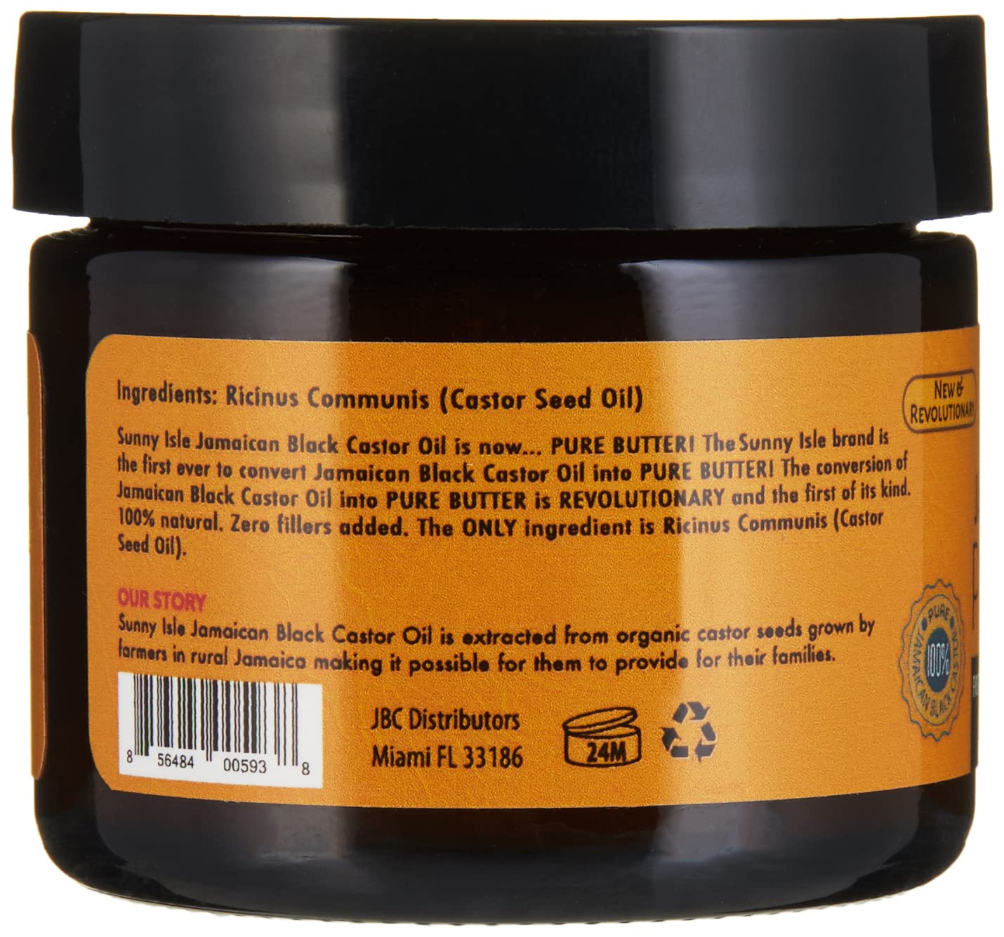 Jamaican Black Castor Oil Pure Butter - Nourishing Organic Moisturizer | 2 oz