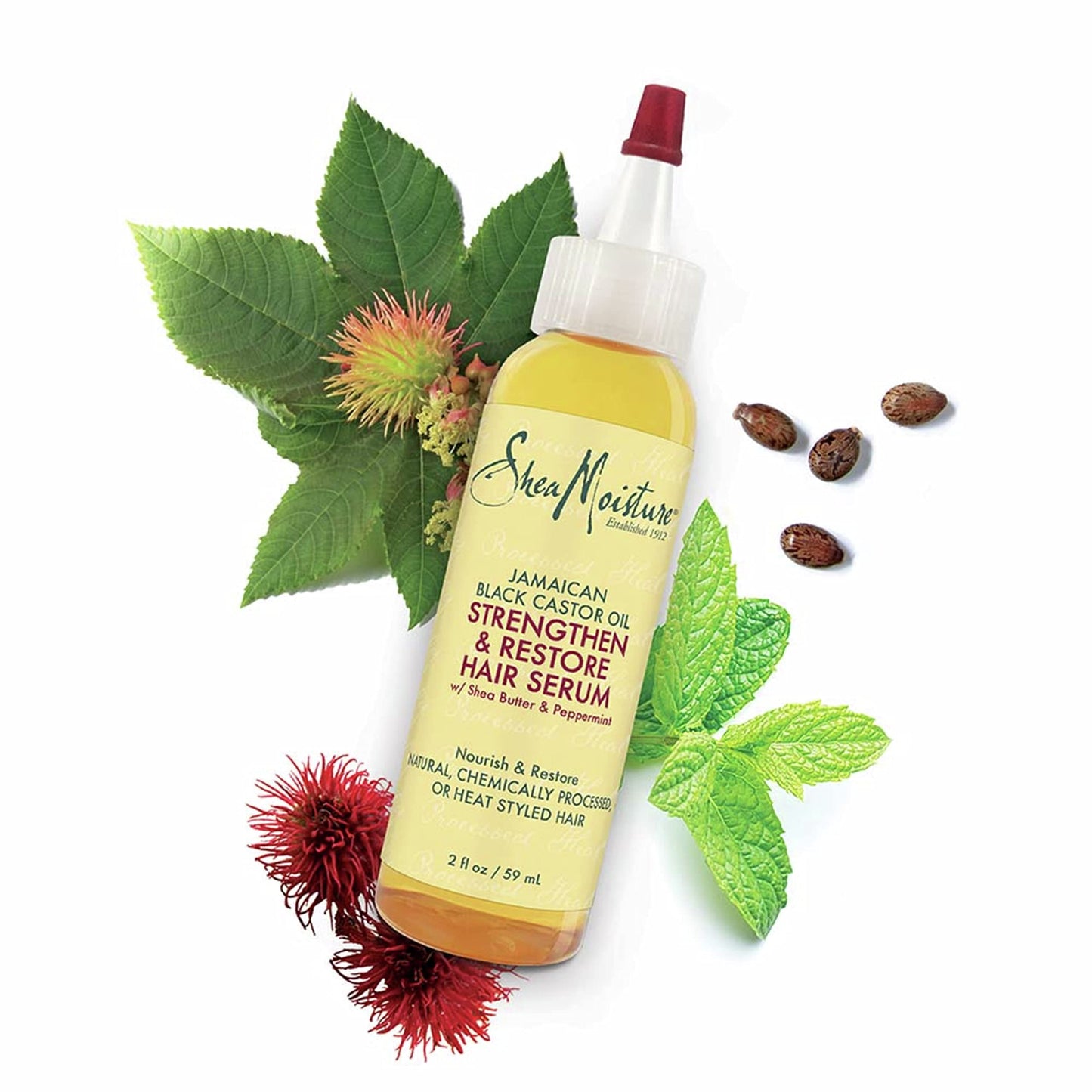 SheaMoisture Hair Serum Oil for Damaged Hair Jamaican Black Castor Oil Hair Oil with Shea Butter 2 oz