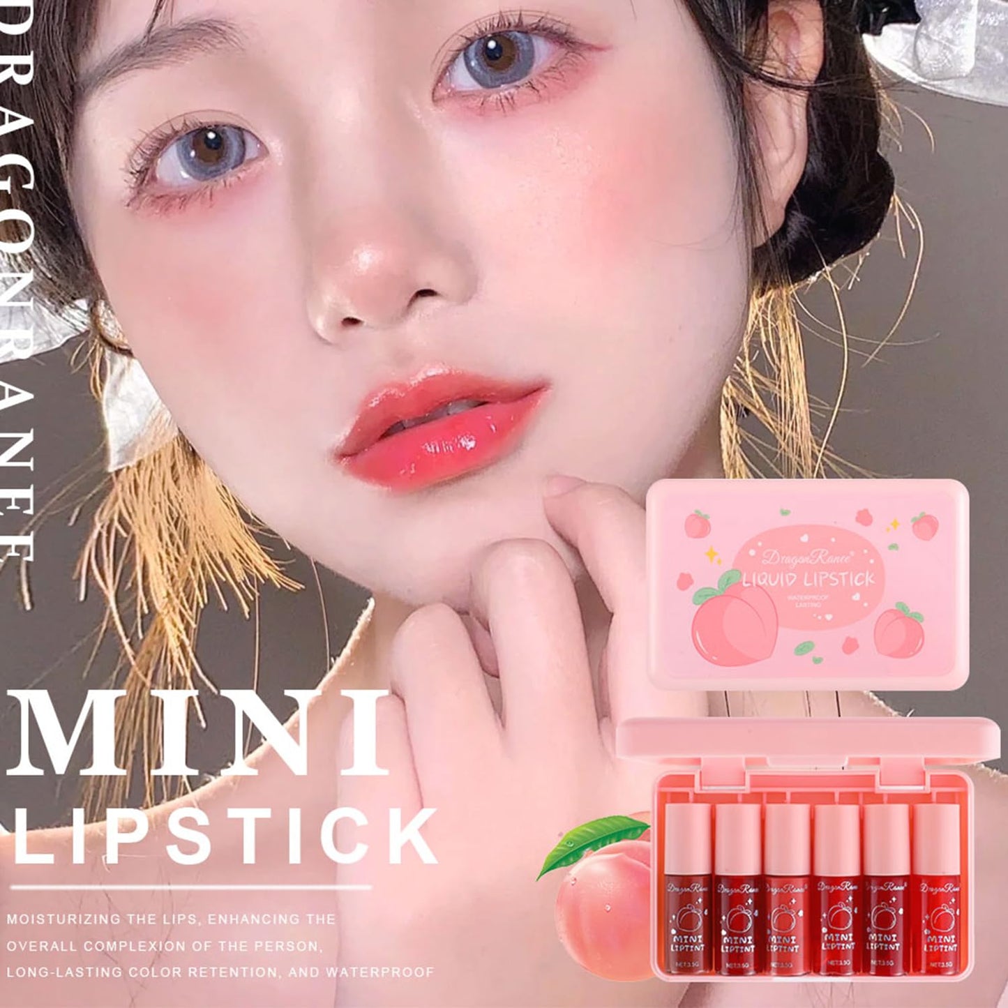 Eakroo 6 Colors Lip Tint Stain Liquid Lipstick, Lip Stain Long Lasting Waterproof, Lip Tint, Lip Gloss Set, Lip Gloss Bulk, Korean Lip Oil, Cute Stuff for Teen Girls, Lightweight, High Pigment