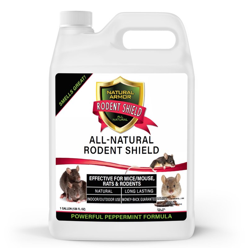Natural Armor Peppermint Repellent for Mice/Mouse, Rats & Rodents. Natural Spray for Indoor & Outdoor Use Rodent Shield - 128 Fl Oz Gallon Refill