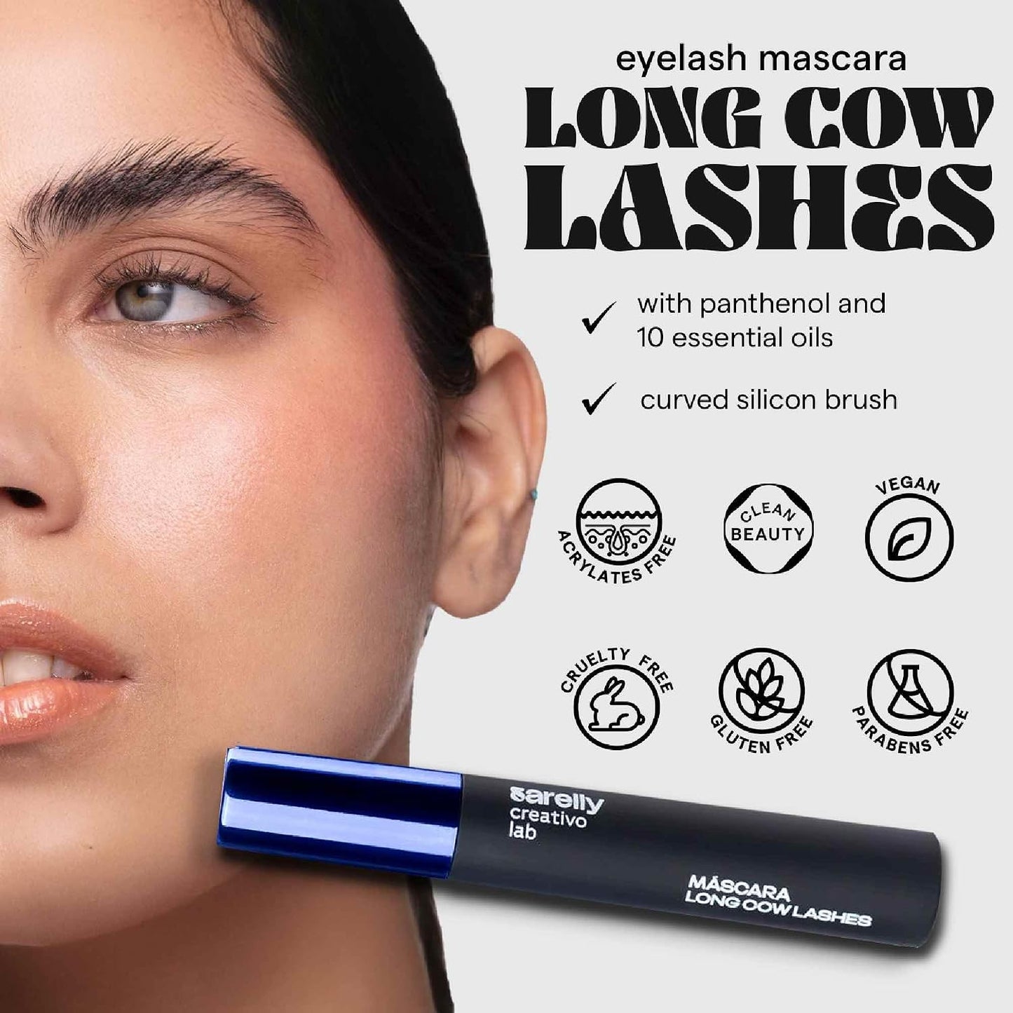 SARELLY Waterproof Mascara - Volumizing & Lengthening Formula | Vegan & Cruelty-Free