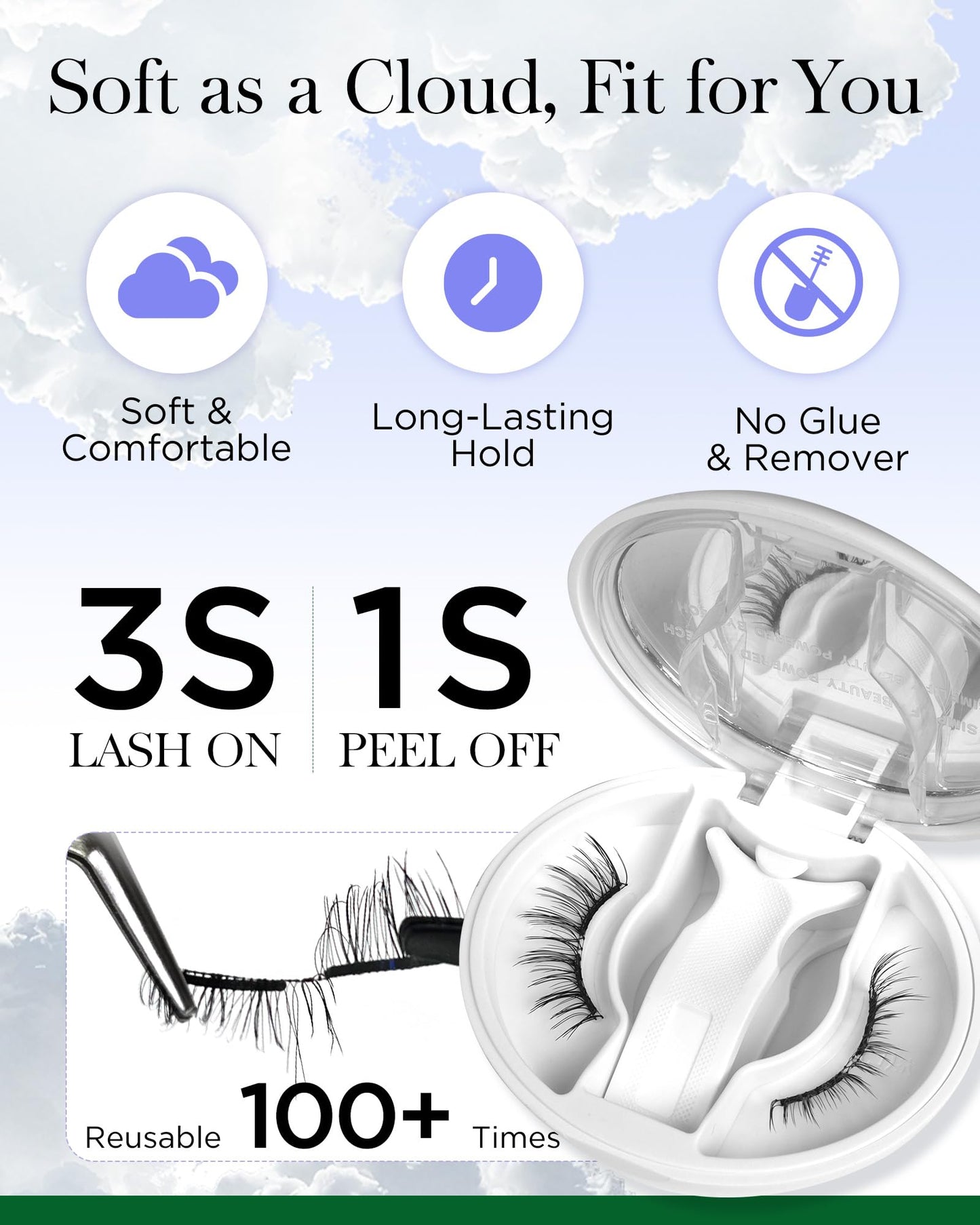 BEYELIAN Magnetic Eyelashes with Applicator, Upgrade Soft Magnetic Lashes Portable Magnetic Eyelashes Natural Look, Reusable, No Glue Needed Fales Eyelashes for Eye YT25 (All-In-One & Comfortable)