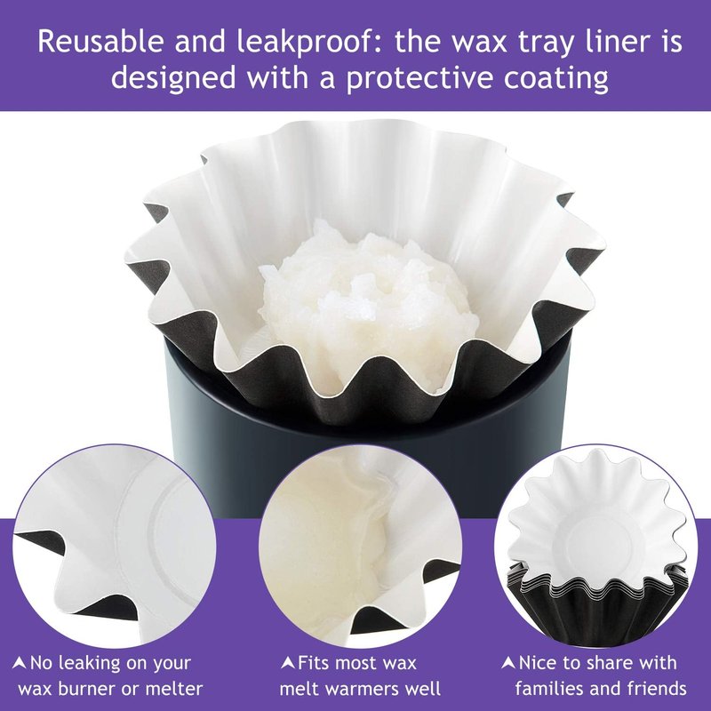 Boao Wax Melt Liners Reusable Leakproof for Any Wax Cubes Waxes Warmer Containers Cups for Scented Candle Plug in Warmers Electric Waxes Melters Burner(Pink, Blue, Green, Yellow, Purple,25 Pieces)