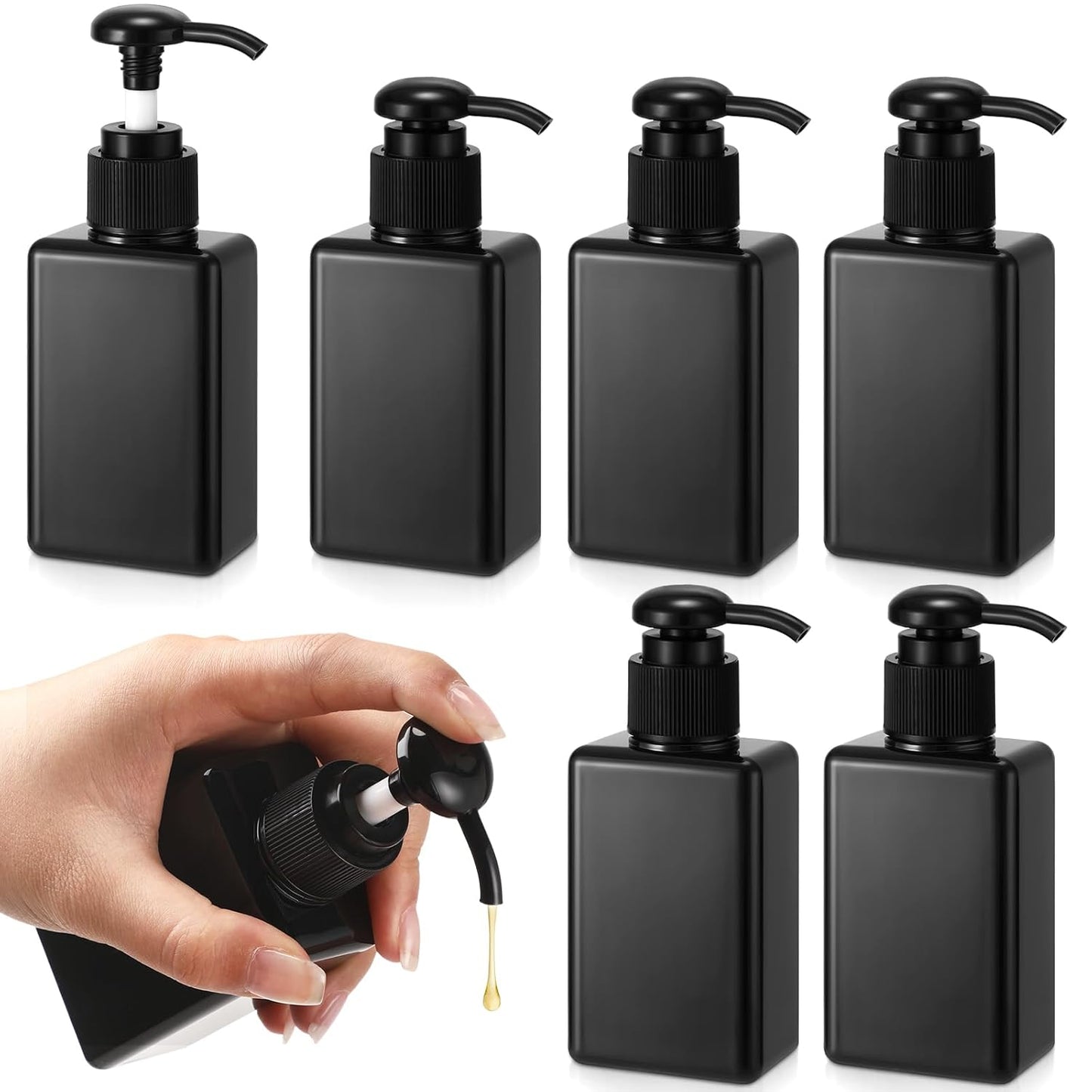 12 Pcs Mini Travel Pump Bottles - 100ml Plastic Dispenser Containers | Green & Brown