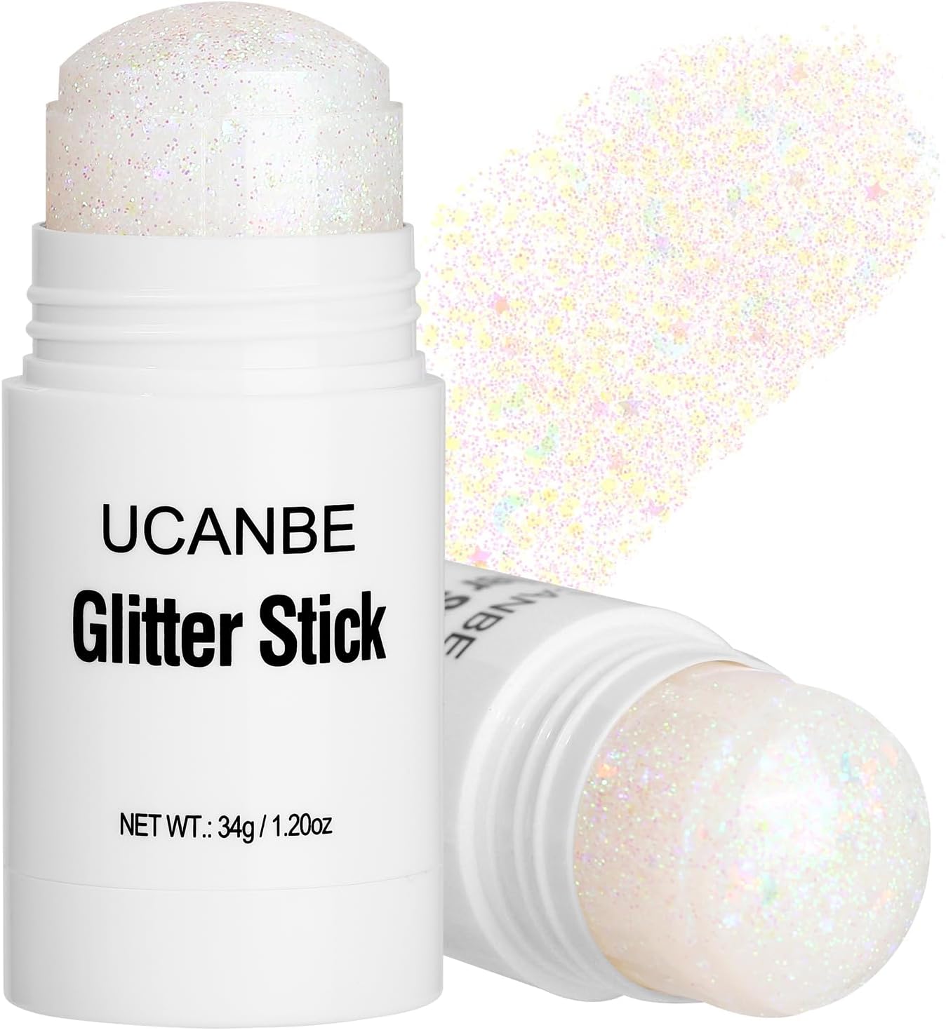 Body Glitter Stick - Red White Blue Face & Hair Makeup for Festivals | 1.2 oz Chunky Glitter