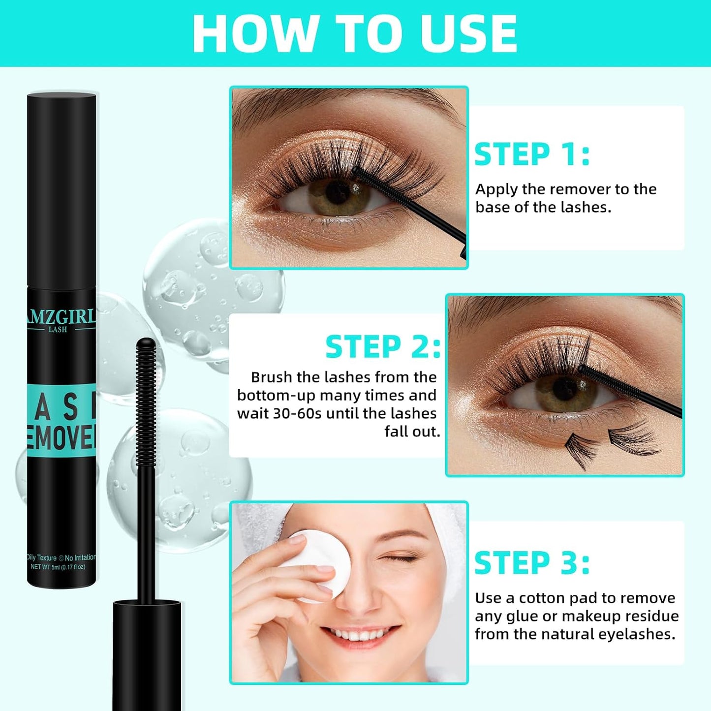Eyelash Extension Remover - Non-Irritating Oil for DIY Lash Clusters | 5ml Eye Cleanser