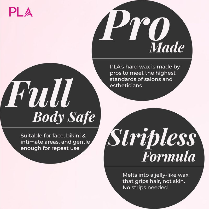 PLA® Hard Wax Beads for Hair Removal | Wax Beads for Sensitive Skin and Thick Hair | Brazilian, Legs, Underarms, Back, Chest & Face Wax for Hair Removal | Hot Pink Waxing Beads - 1lb