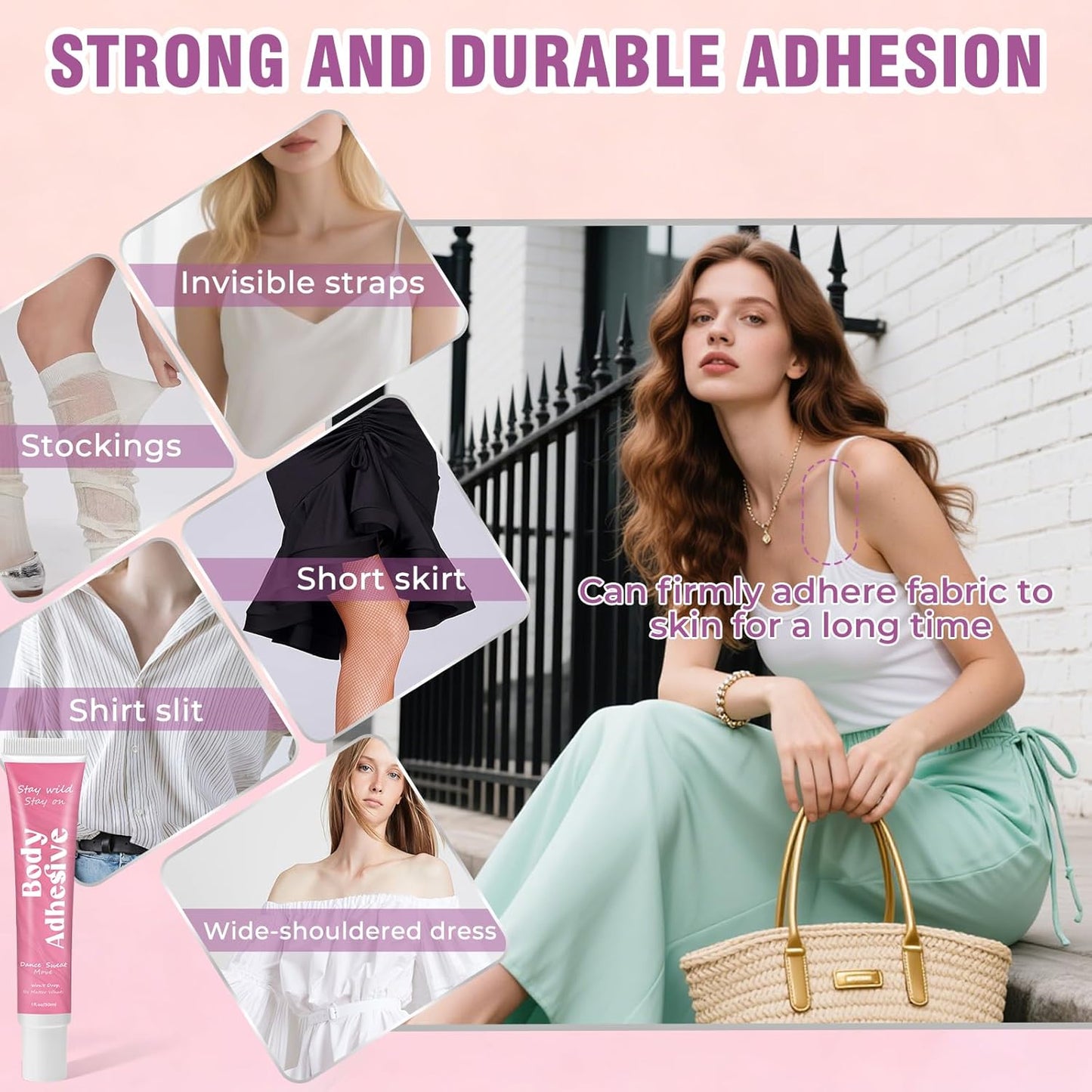 Body Adhesive Glue for Clothes & Skin - Fabric-Safe, Sweat-Resistant & Washable | Ideal for Dancers, Costumes, Wigs