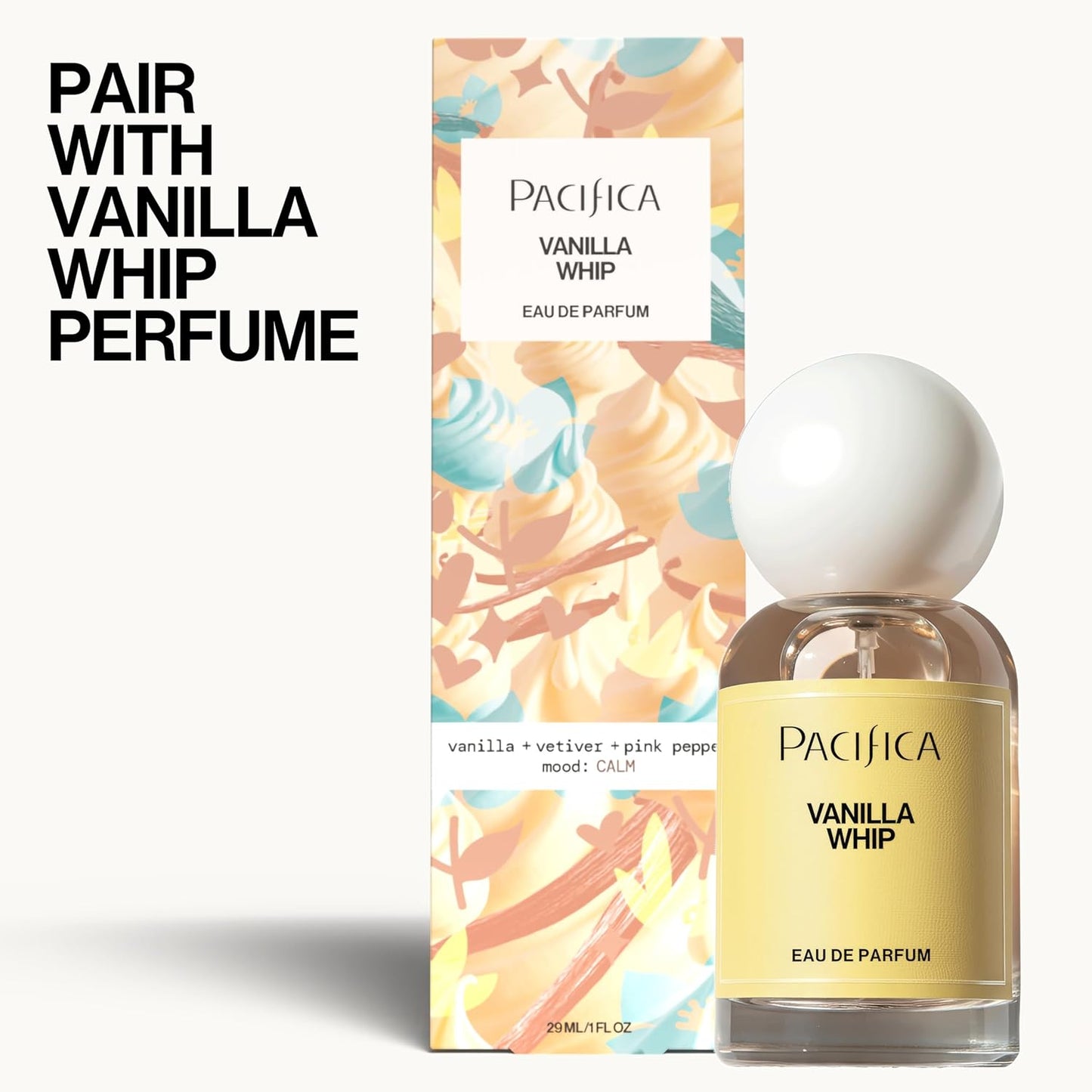Pacifica Vanilla Whip Body Mist - Sweet Gourmand Hair & Body Fragrance Spray | Hydrating, Odor Neutralizing | Vegan 5oz
