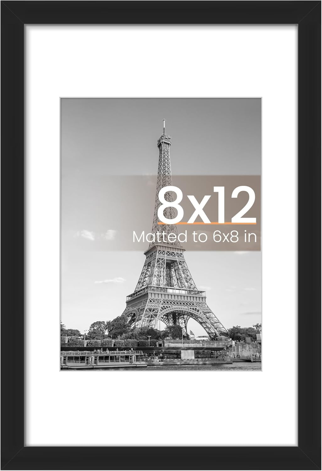 Upsimples 11x14 Picture Frame - Display 8x10 Photos with Mat or 11x14 Without Mat | Black Wall Hanging Frame