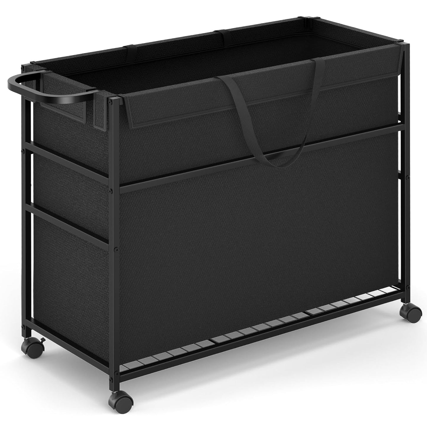 Commercial Trash Can Cart - 51.5 Gallon Lockable Office Trash Bin | Large Capacity Laundry Organizer for Home & Office