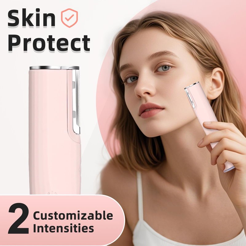 FAYUNDRA Dermaplaning Tool for Face Women with 4 Refill Blades, Rechargeable Face Dermaplaning Tool, Facial Hair & Dead Skin Removal(Pink)