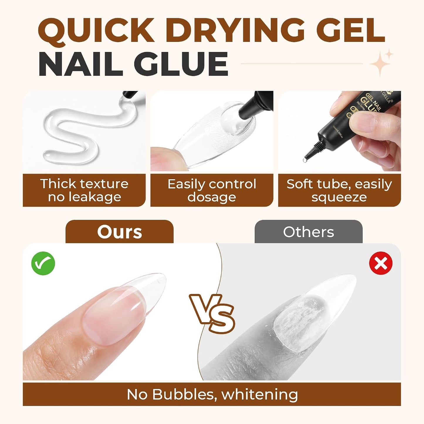 Super Strong Nail Glue - 10ml Quick Drying Gel for Press-On Nails | Long-Lasting & No Lamp Needed