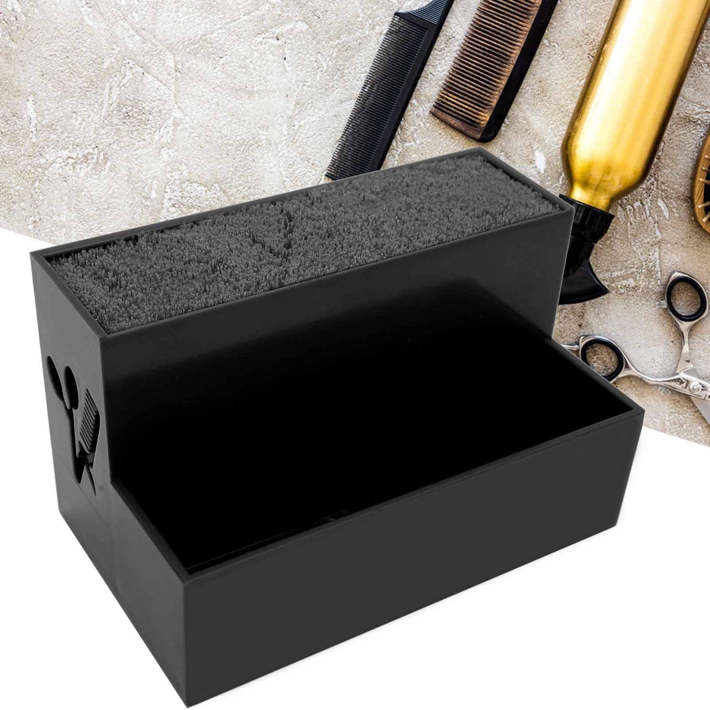 Niiyen Shear Holder Rack, Professional Salon Hairdressing Combs Clips Box Scissors Storage Box Organizer Case Barber Accessories, for Hair Stylist Office Home(Black)