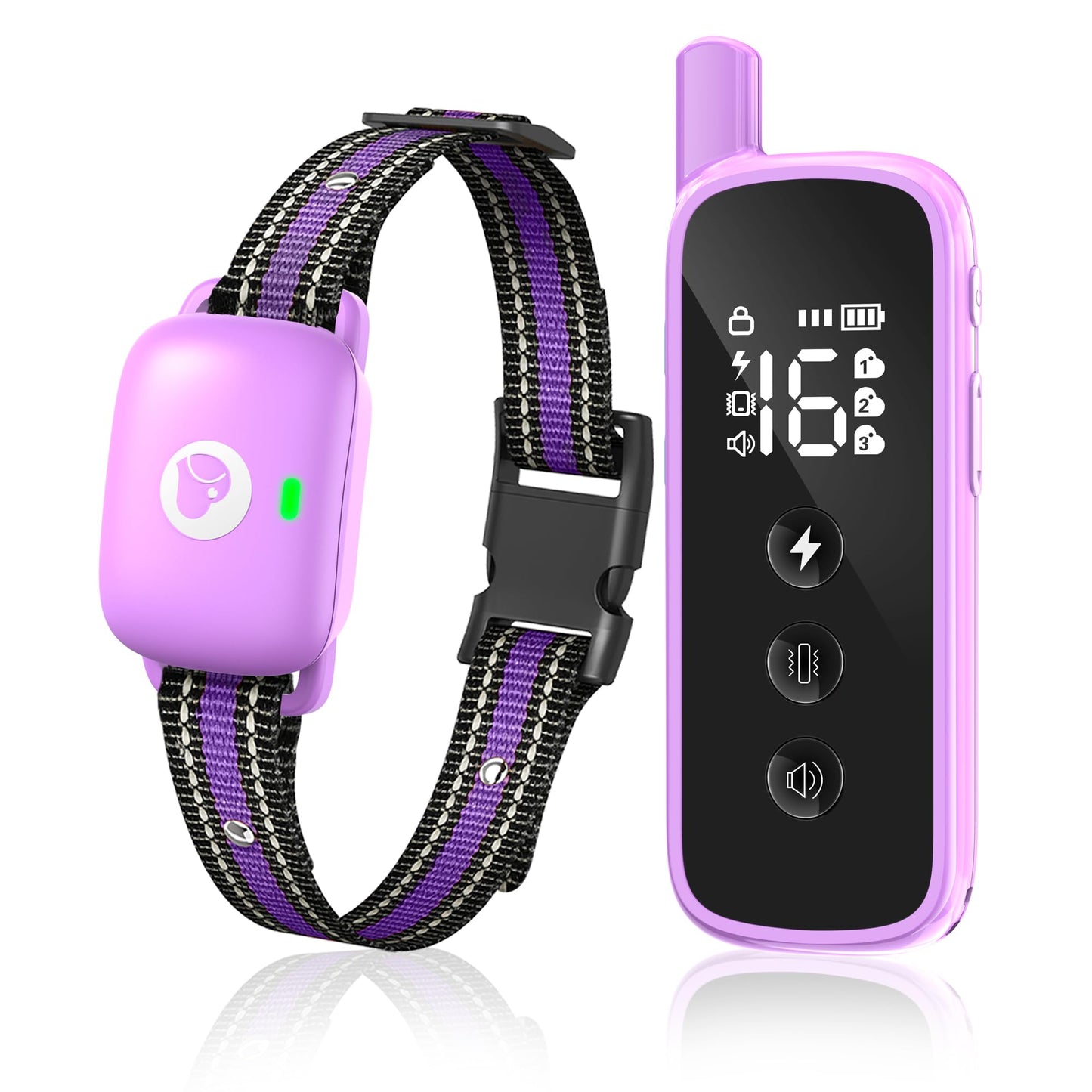 Heaflex Dog Shock Collar - 2600FT Dog Training Collar with Remote, 3 Modes(Beep/Vibration/Shock), Security Lock, IP68 Waterproof Rechargeable E-Collar for 10-120lbs All Breeds (Purple)