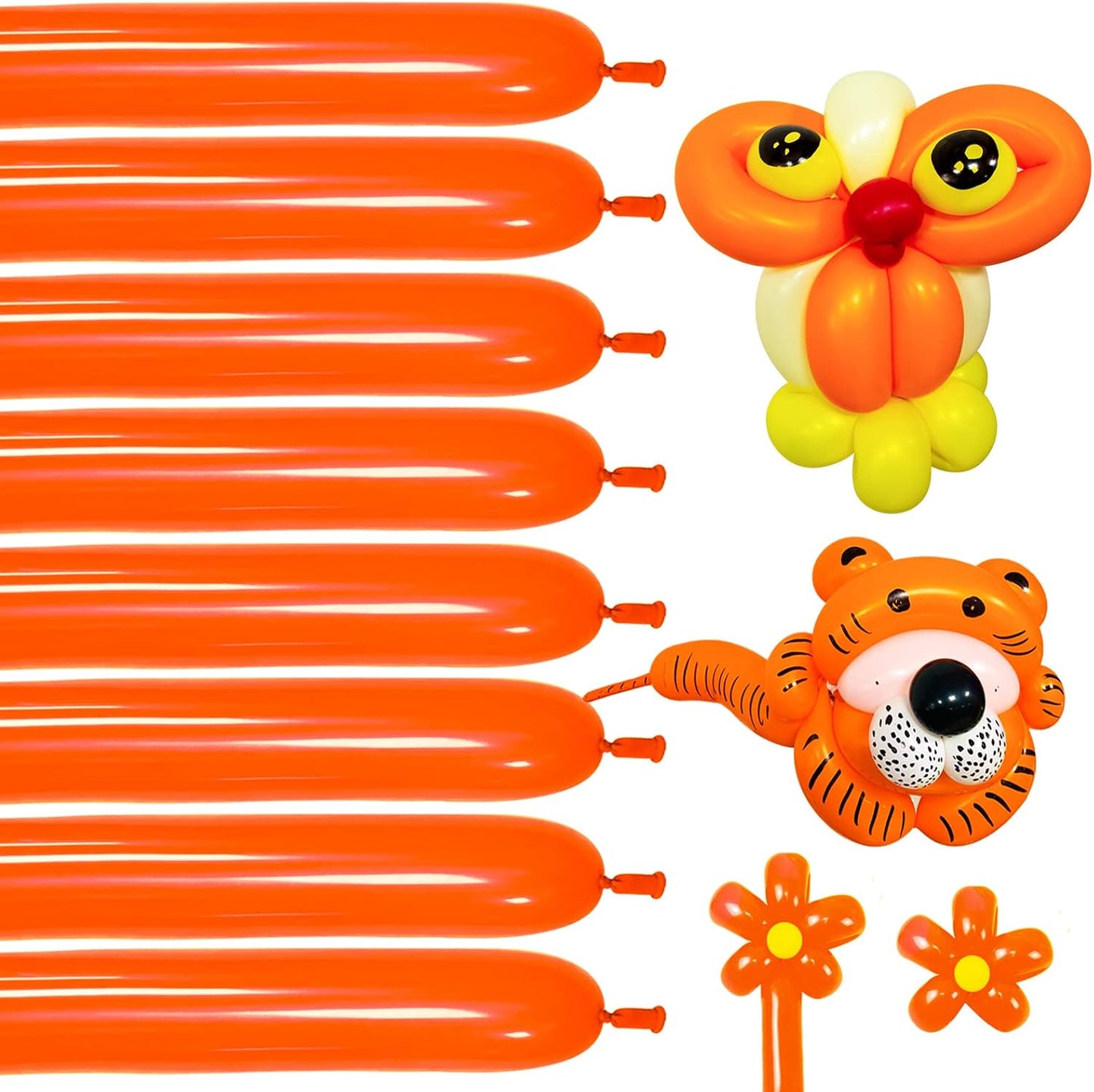 Clear 260 Balloons - Premium Long Skinny Latex Balloons for Animal Creations | 100 Pcs for Kids' Parties