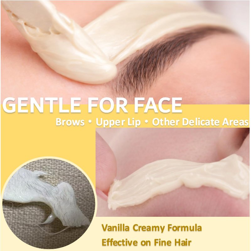 Vanilla Cream Hard Wax Beads 3lb, Gentle Creamy Brazilian Stripless Wax for Sensitive Skin, Low Temp Hair Removal Wax for Face, Bikini, Underarms & Full Body, Resealable Bag with 5 Sticks
