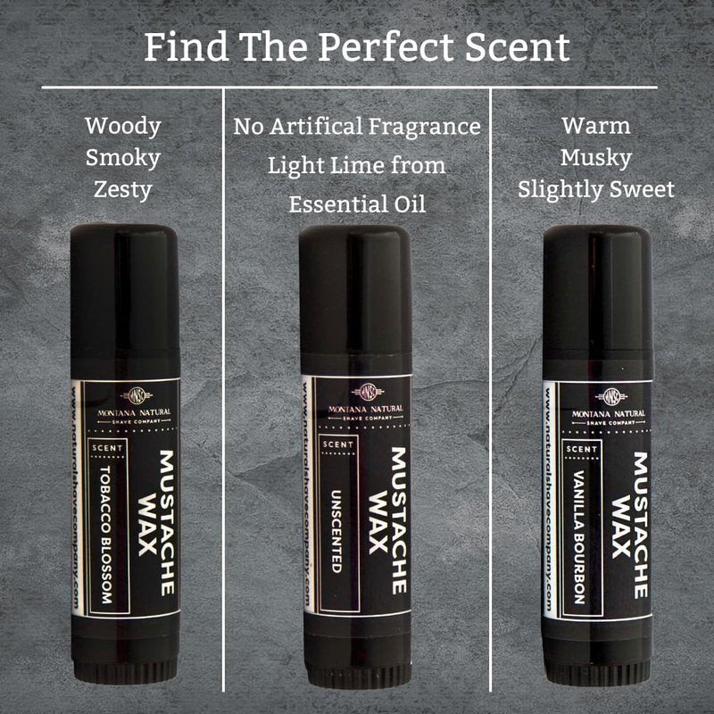 MNSC Fragrance Free Artisan Made Mustache Wax - Medium Hold Balm- All-Natural Beeswax and Plant-Based Oils, Petroleum-Free, Hypoallergenic Ingredients, Handmade in USA