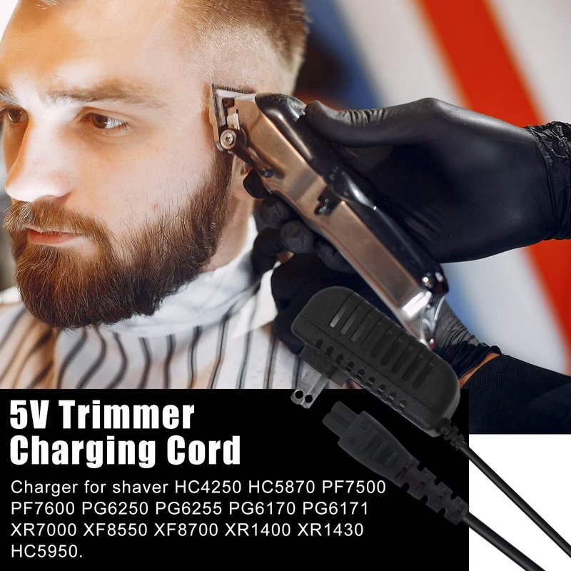 WELURE 5V 5FT Charger Adapter for Remington Shaver PR1240 PR1250 PR1260 PR1270 PR1285 PR1340 PR1342 PR1360 PR1362 PR1385 PR1387, Black Razor Trimmer Charging Cord