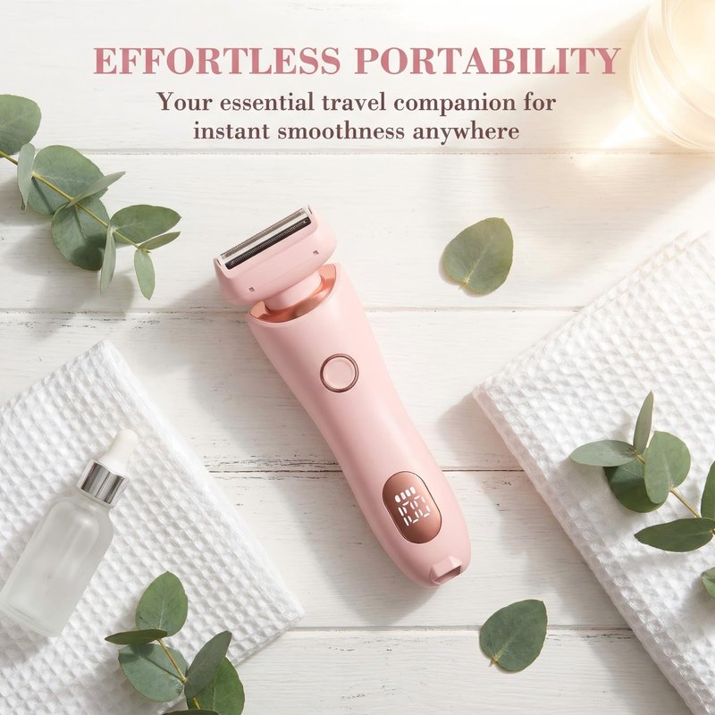 PETALSMOOTH Shave Pro.Electric Shaver for Women, Rechargeable, Waterproof Trimmer for Face, Body, Bikini Area, and Legs (Pink)