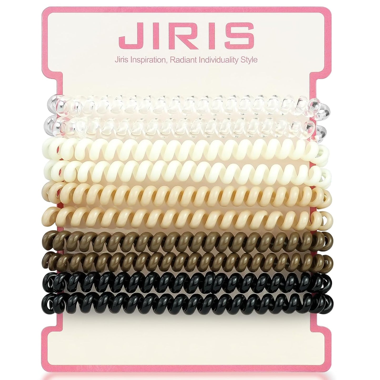 Spiral Hair Ties - 10-Pack No-Damage Elastic Coil Ponytail Holders | Waterproof Non-Slip Bands for All Hair Types