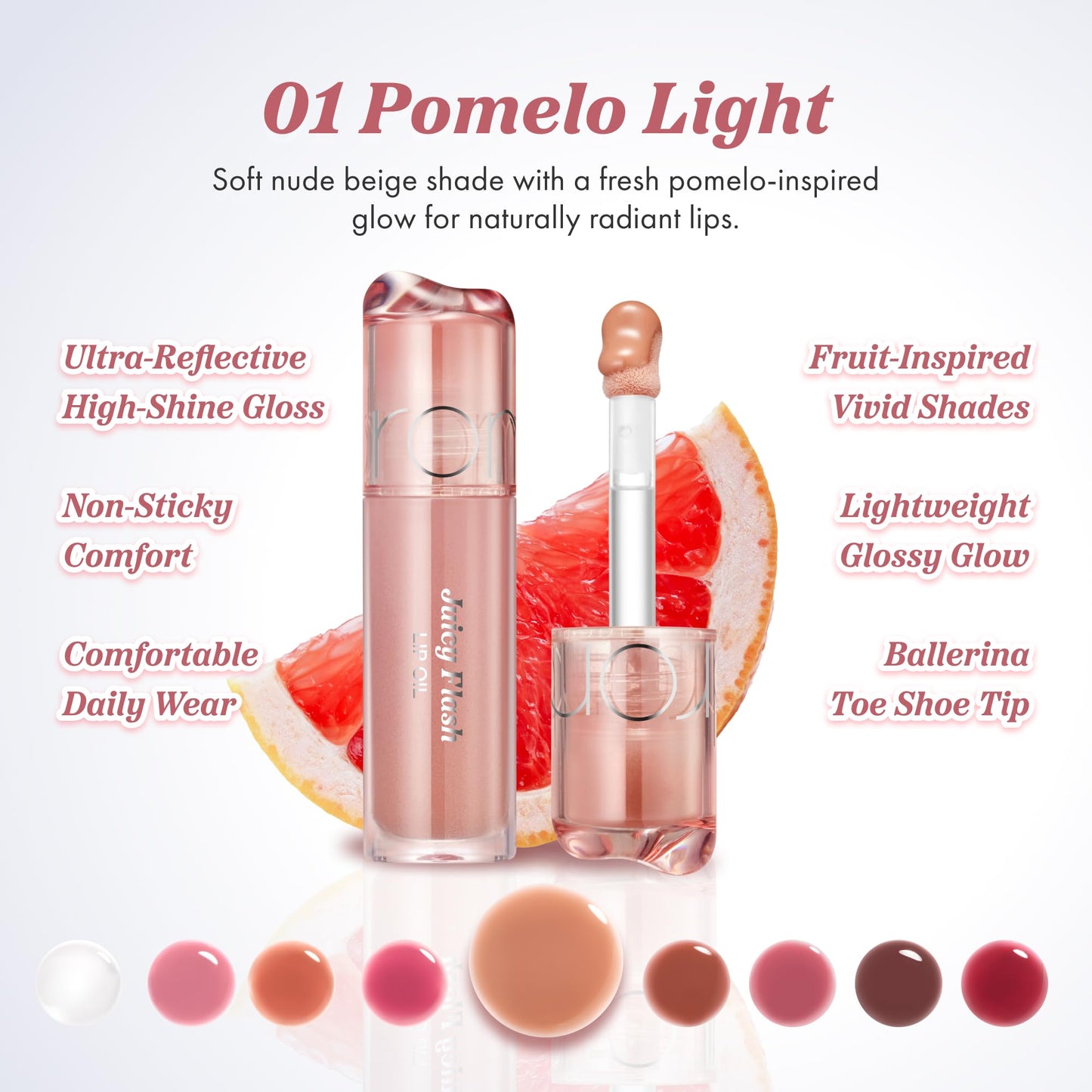 rom&nd JUICY FLASH LIP OIL 01 POMELO LIGHT