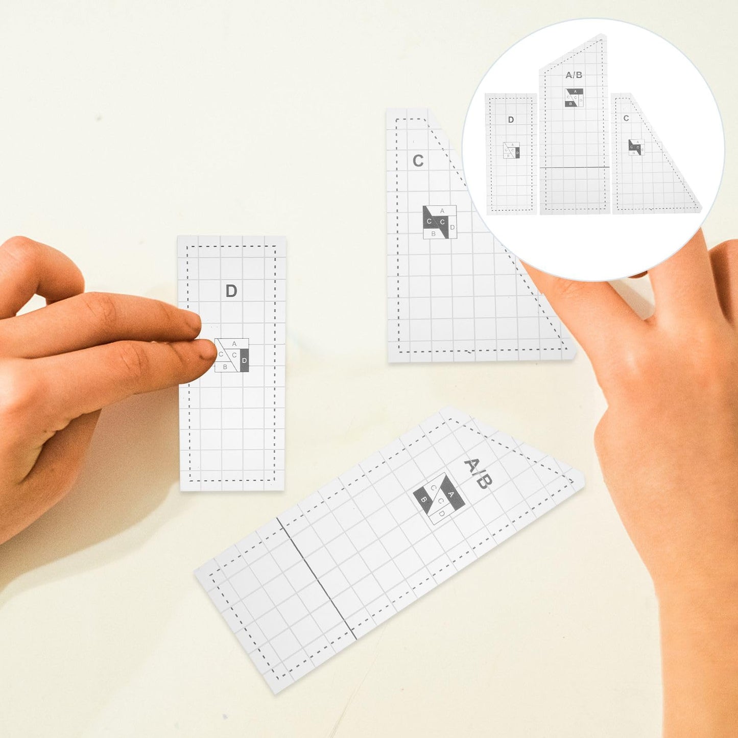 1Set Durable Quilting Templates DIY Patchwork Sewing Tools for Crafting Includes Sewing Templates for Quilting and Patchwork Projects