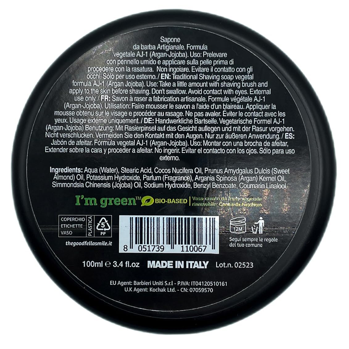 The Goodfellas’ Smile FURIAH (Leather & Wood) Italian Shaving Soap – Premium Tallow-Based Wet Shaving Soap for Razor Glide, Brush Lather & Bold Scented Grooming