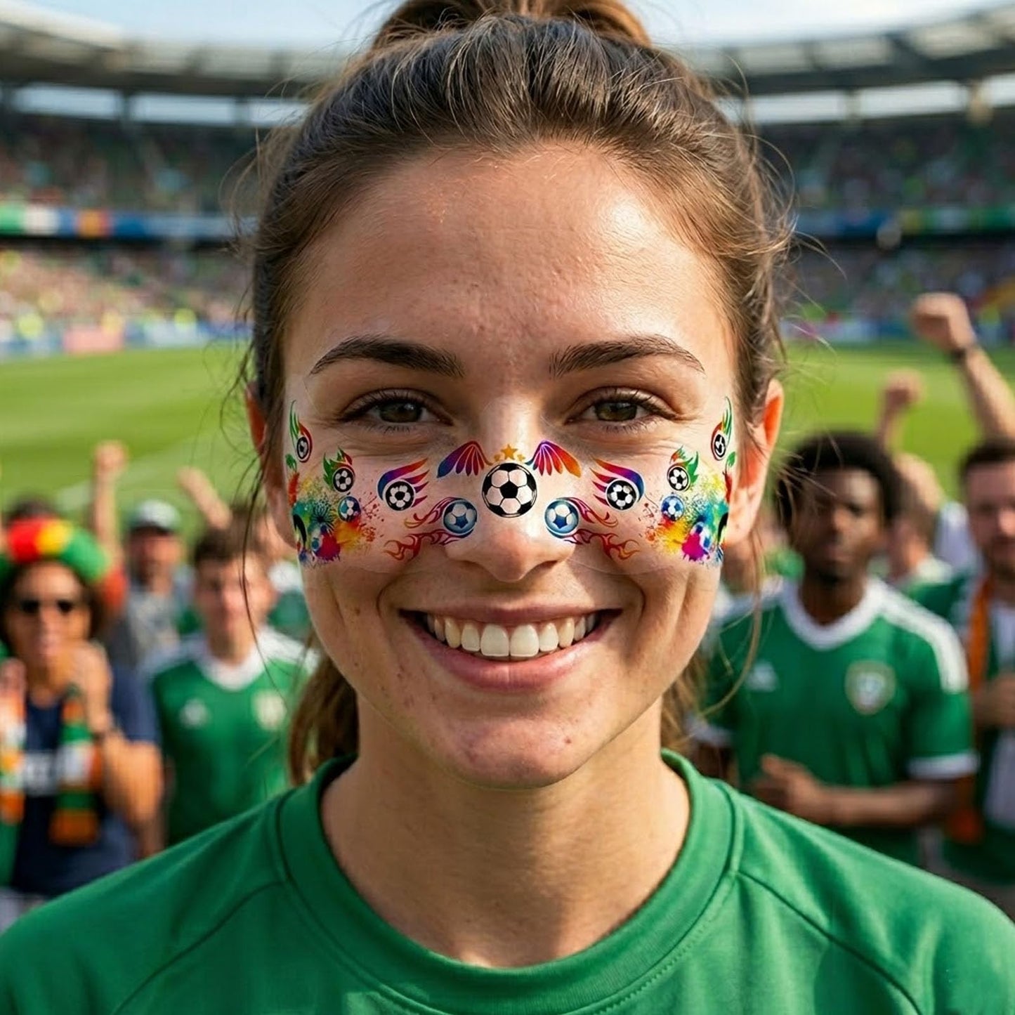 6 Sheets 2026 Soccer World Cup Temporary Tattoos for Football Face Tattoo Stickers Party, Soccer Face Temporary Tattoos for Game Day, Fan Events Ball Game Goodies Decoration