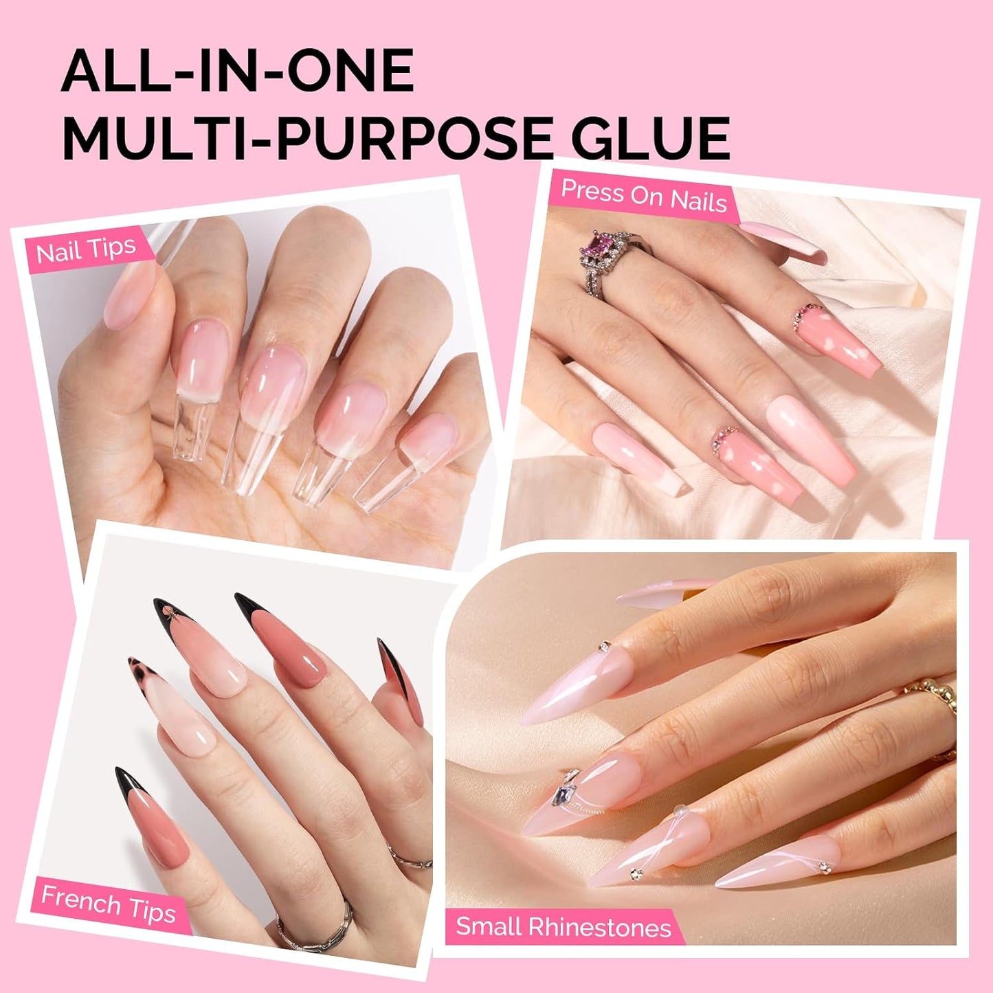MelodySusie Nail Glue - Super Strong Quick-Drying Gel for Acrylic & Press-On Nails | 6 Pcs