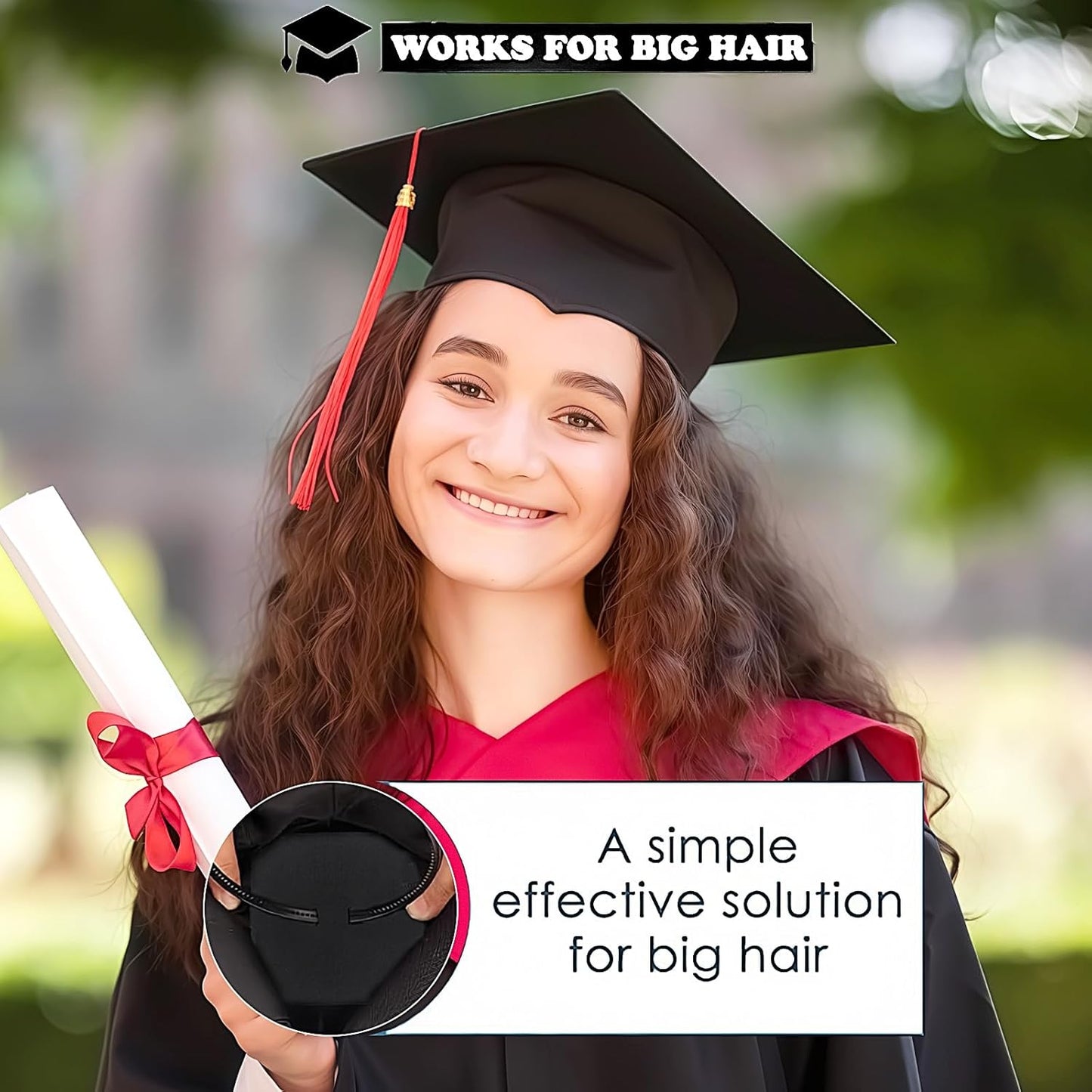 Graduation Cap Headband - Secure Anti-Fall Hairband for Graduates | Perfect Graduation Hat Accessory