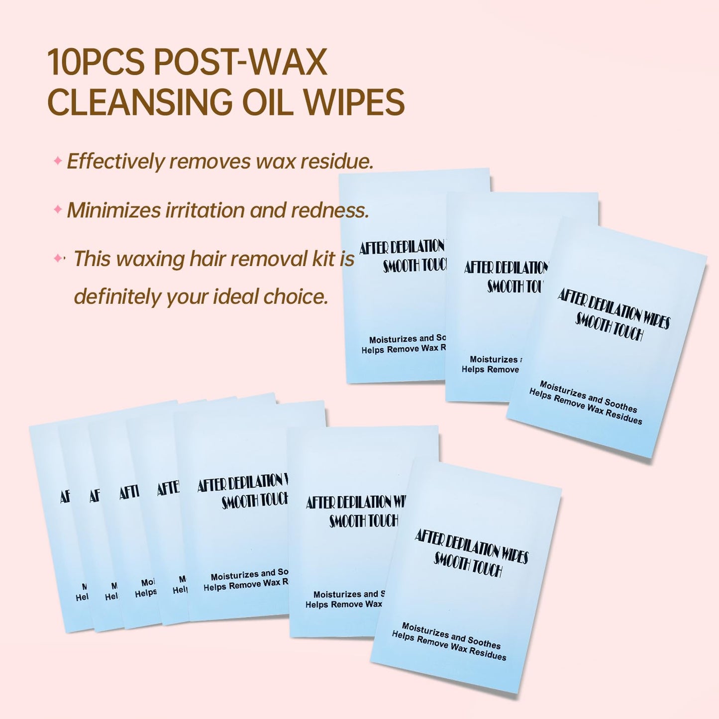 Roll on Wax Refill Kit: 3 Honey Wax Roller Refill & 10 Cleaning Wipes for Hair Removal - Depilatory Cartridge for Body Leg Arm (100g/3.53oz, 3 Pack)