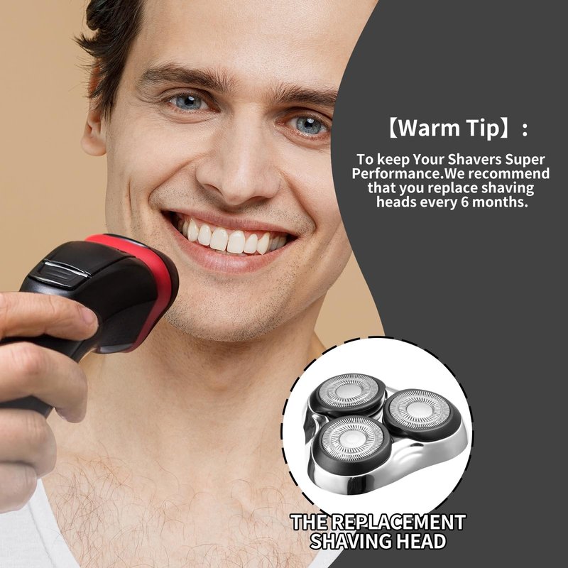 Universal Rotary Replacement Shaver Head,Compatible with Remington Shaver Series,for R3,R4,R5,R6,R7,R8,SP-3141 and SP-5161 Foils/Blades (Silver(2 Count))